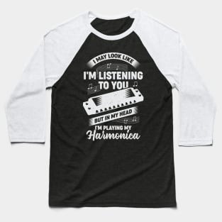 Funny Harmonica Player Musician Gift Baseball T-Shirt